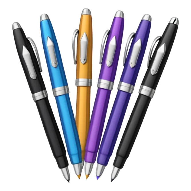 A row of fountain pens sticker