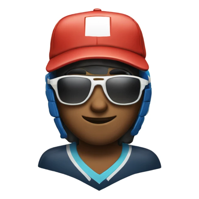 hockey player with sunglasses and a hat on sticker