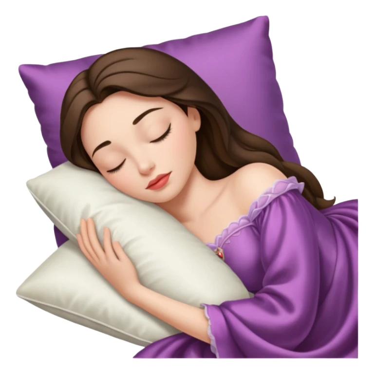 sleeping beauty brunette white girl with a silk pillow sticker