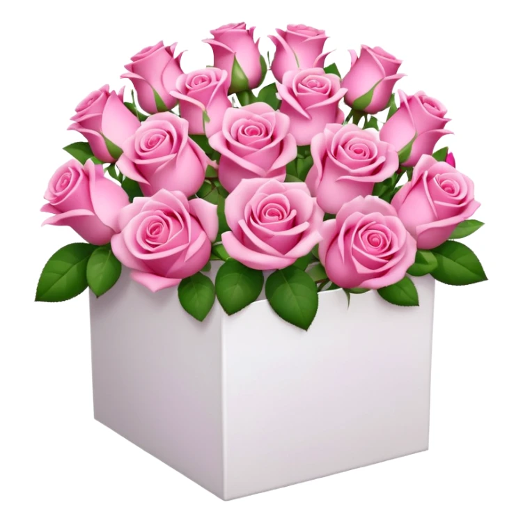 bouquet of pink 30 roses in a white box sticker