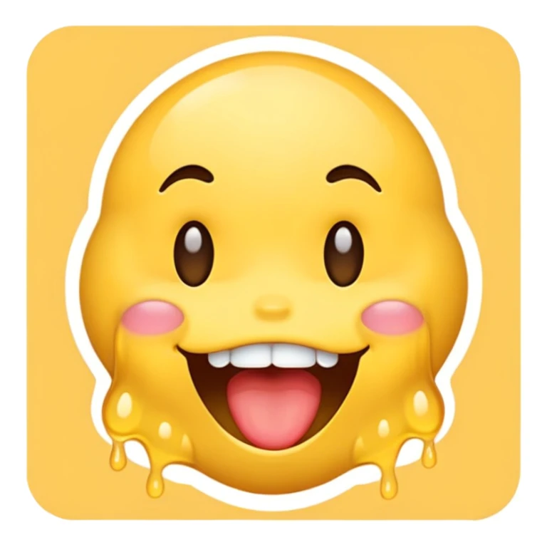yellow cute drooling emoji sticker