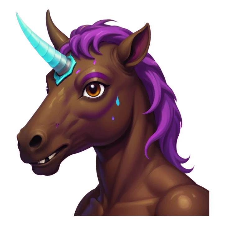 synthwave aesthetic brilliant divine lighting, oil paint  -  hieronymus bosch phantasmagoric mutated evil centaur sticker