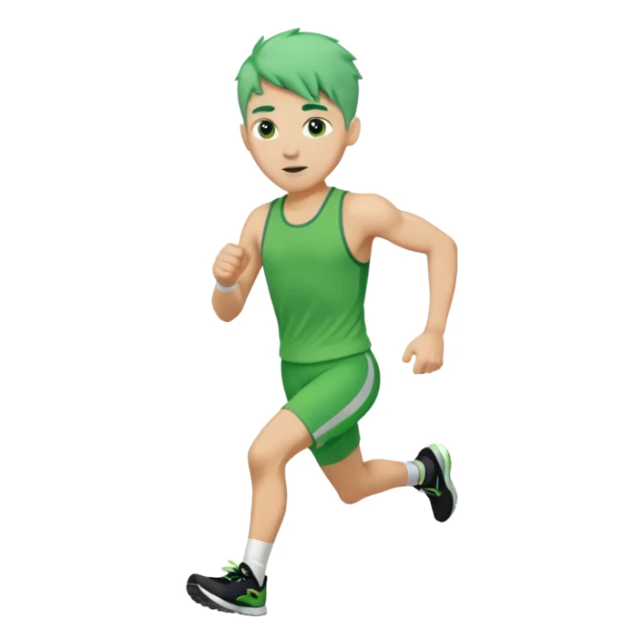male, green haired, runner sticker