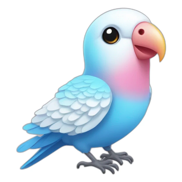Lovebird Blue and white feathers with pink beak sticker