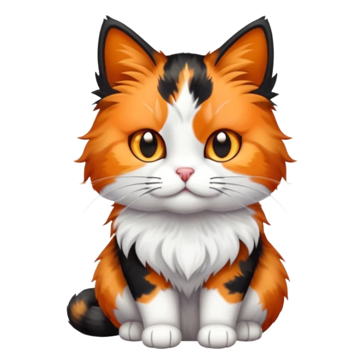 calico cat with orange, black and white patches sticker