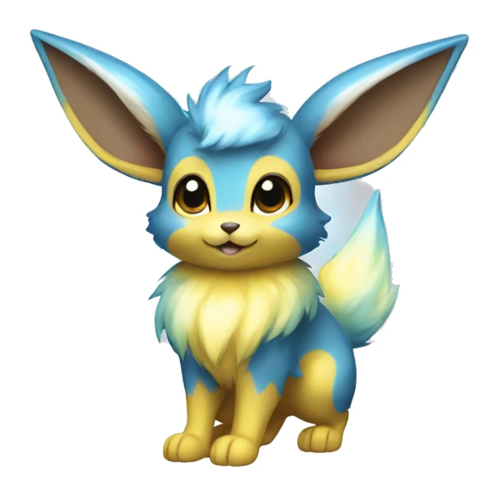 Shiny Colorful Yellow Blue Electric Mouse Eevee sticker