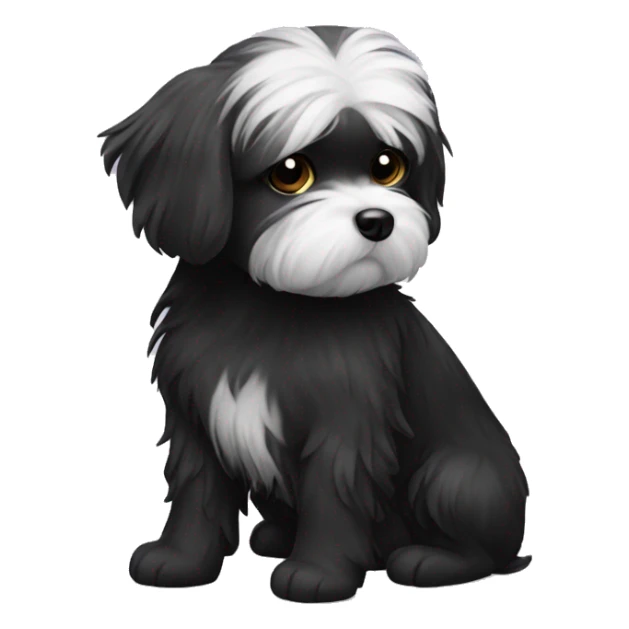 hugs black maltese dog  sticker
