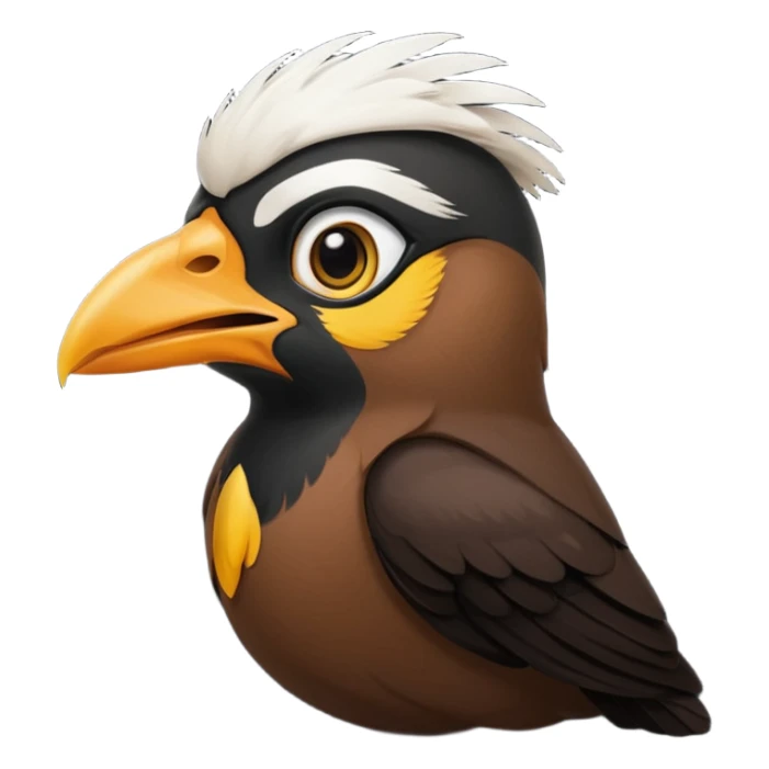 A common myna bird cute emoji sticker