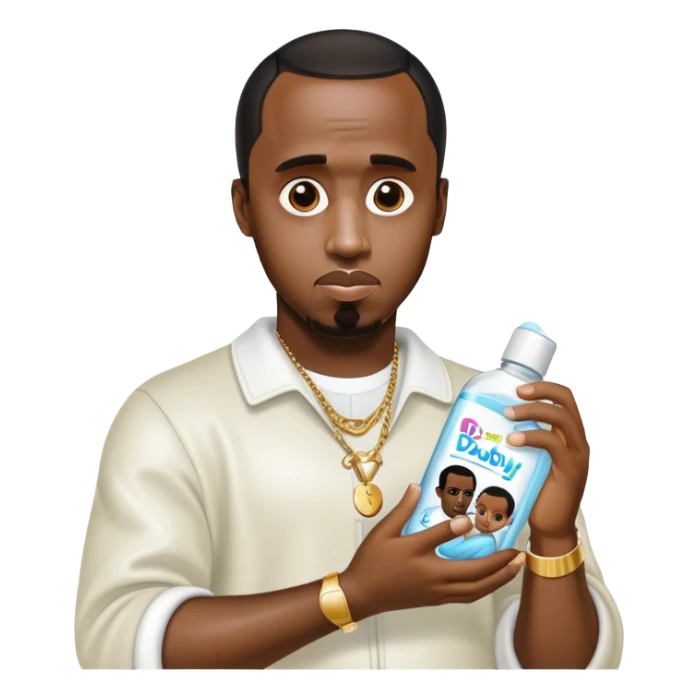 P diddy holding baby oil  sticker