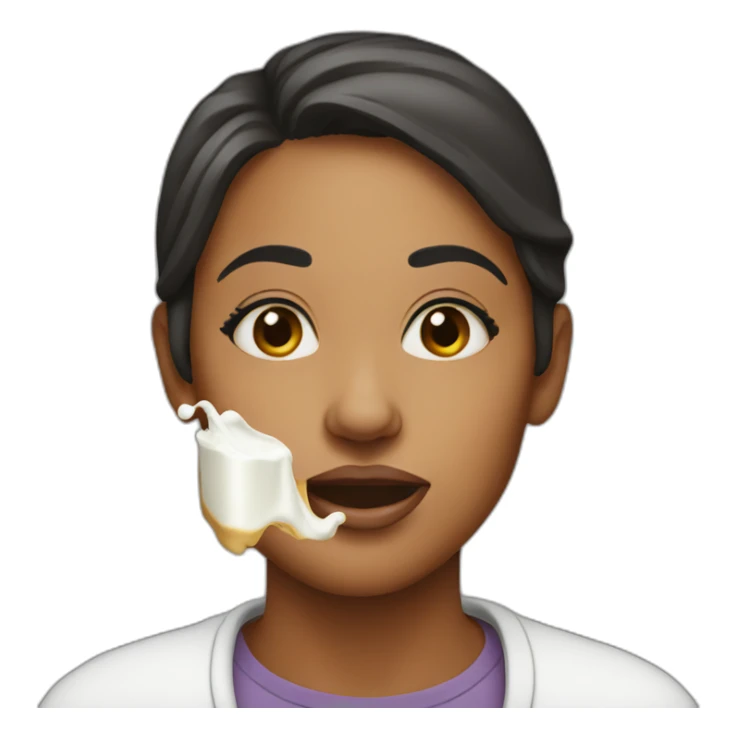 Woman with milk on her mouth sticker