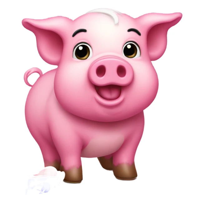 Cute pink pig in buffalo bills jersey sticker