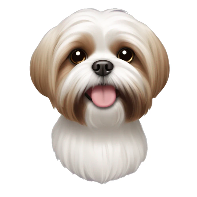 maltese shih tzu- smile brown ears sticker