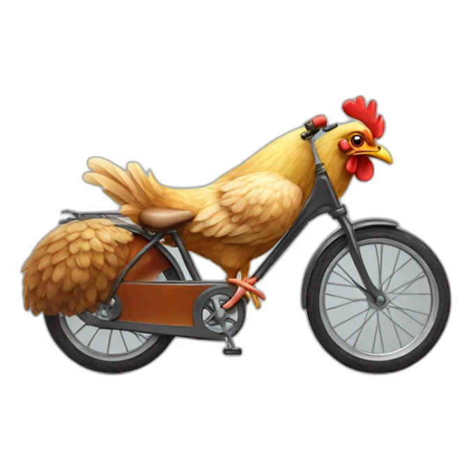 a German chicken on a bicycle wearing sunglasses sticker