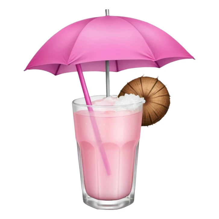 coconut drink with pink umbrella sticker