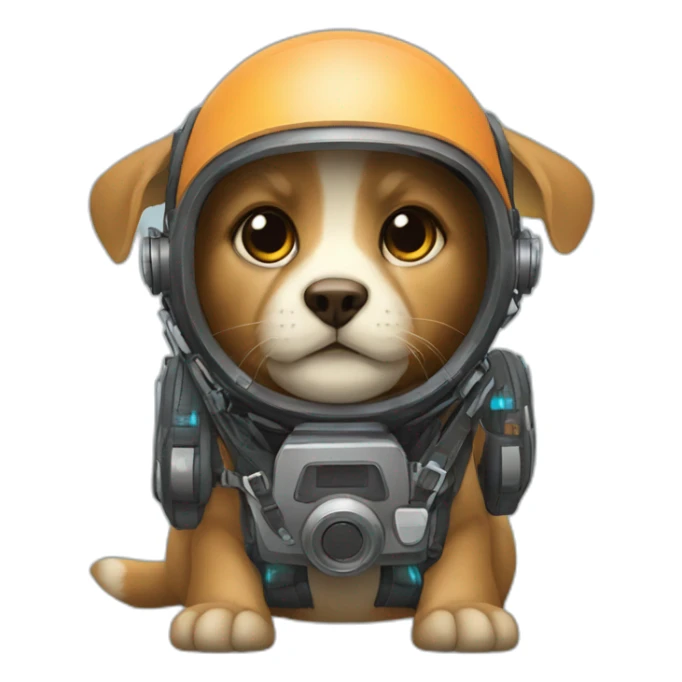 animal equipped with high tech gear sticker