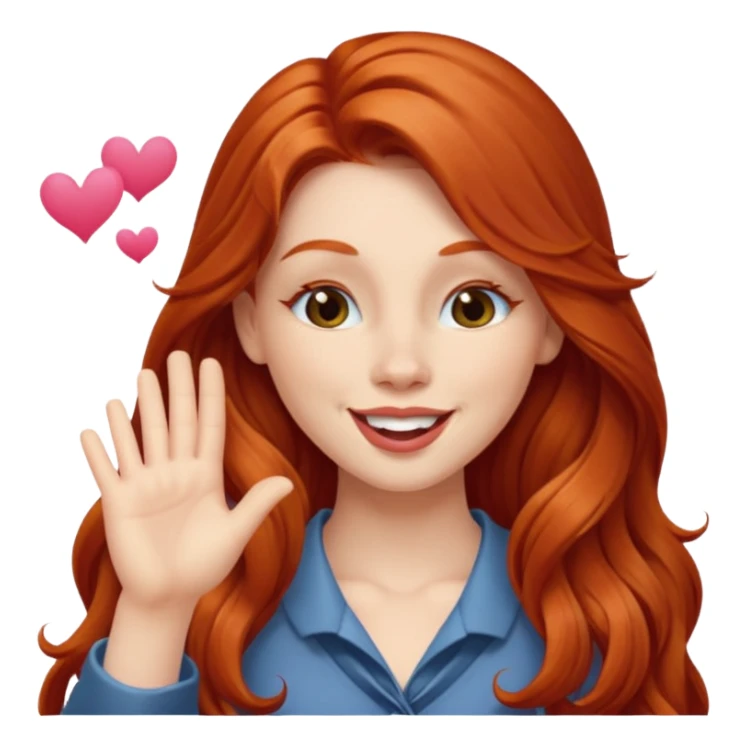 Long haired redhead winking & blowing kisses sticker