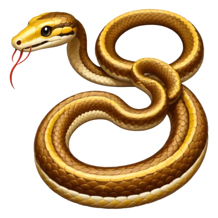 cute brown golden and white ball Snake rattlesnake sticker
