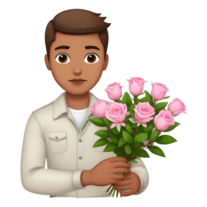 The bad boy is holding a bouquet of pink jasmine roses sticker