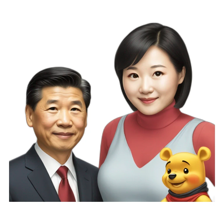 combine winnie the pooh with xijinping sticker
