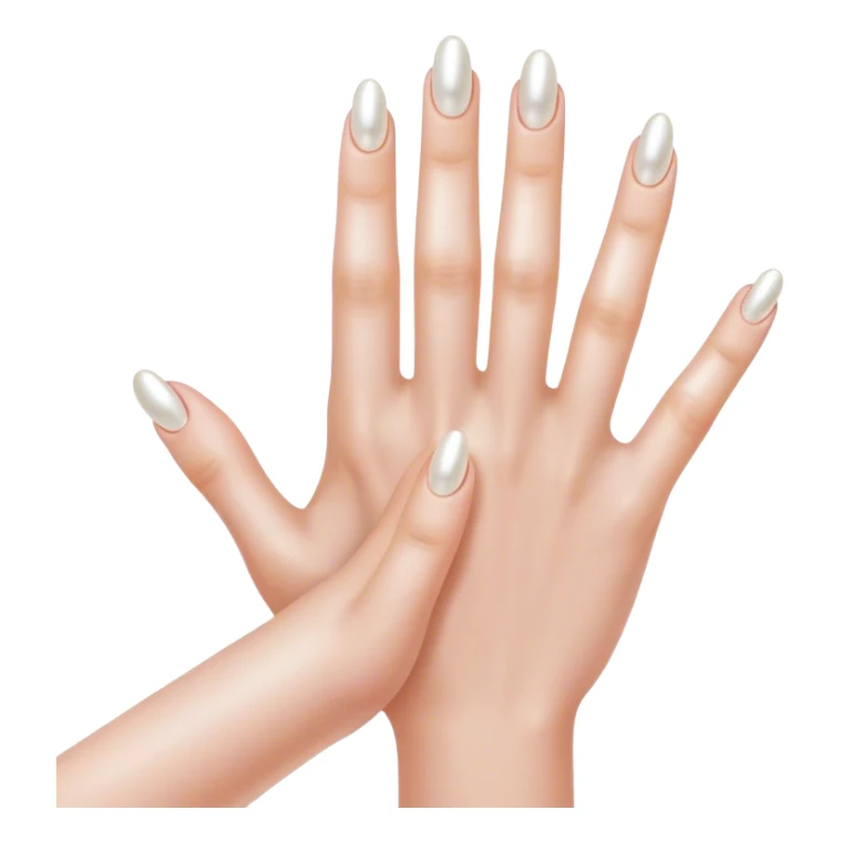 beautiful realistic female hand with five fingers with pearl manicure sticker