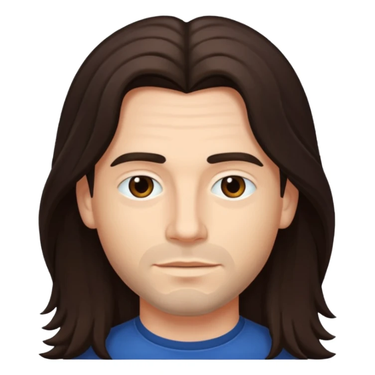 James Shaffer with long dark brown hair sticker