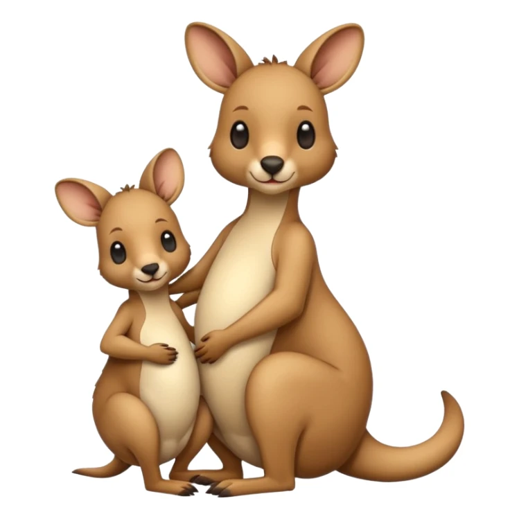 A kangaroo which has its baby kangaroo in its pouch(marsupium) sticker