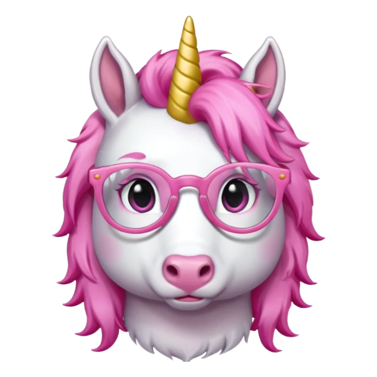 unicorn with glasses and pink hair sticker