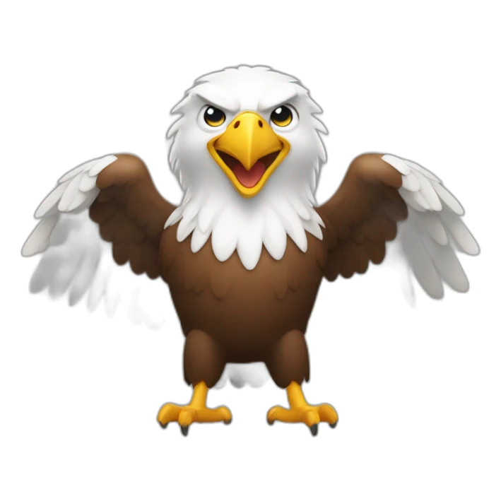 eagle with thumbs up and big smile and muscle pose sticker