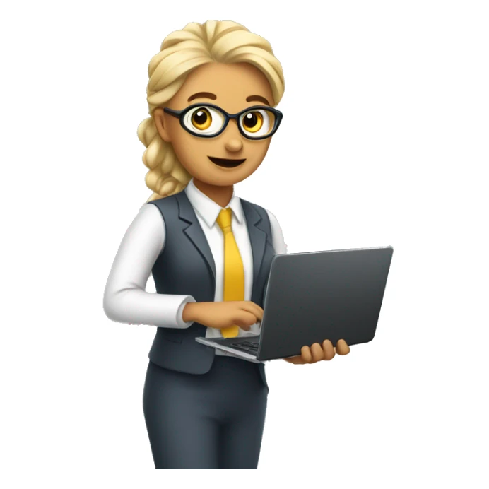 ket  teacher with a laptop and a phone sticker