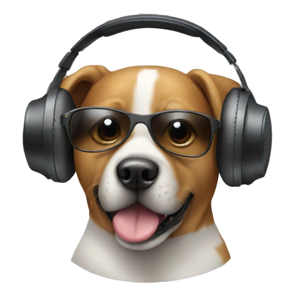 Dog with headphones and sunglasses sticker