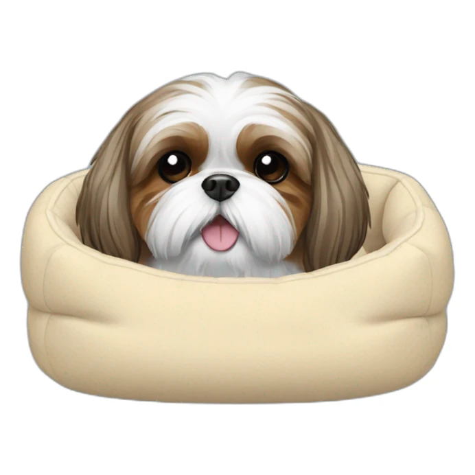 Shih tZu Dog in a dog bed  sticker
