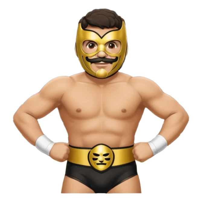 Create a Nacho Libre emoji for a teams chat but make it more original style to the movie sticker