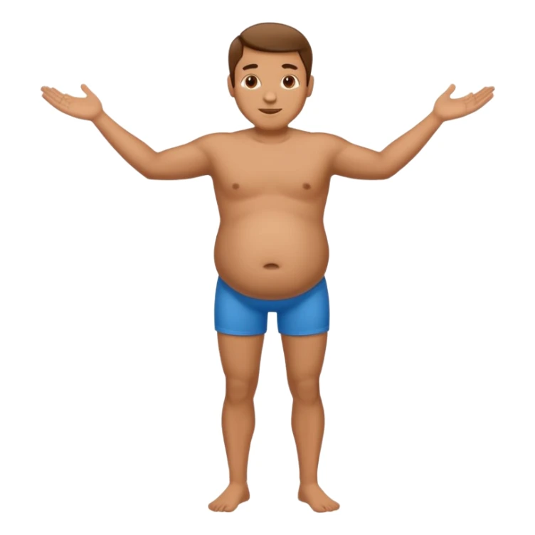 a man with thin arm and leg but the belly is big sticker