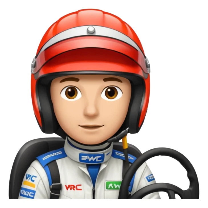 My emoji is a WRC rallye driver sticker