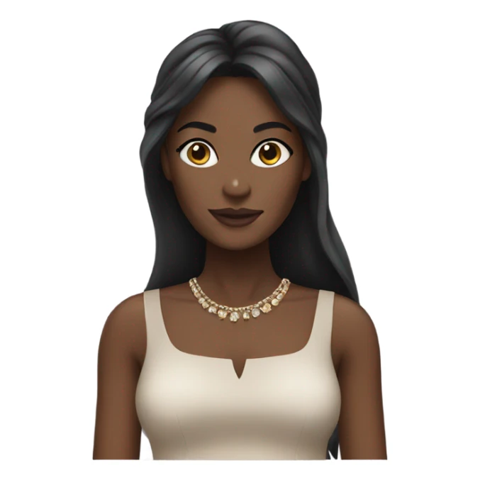 black woman with long hair and a nice top sticker