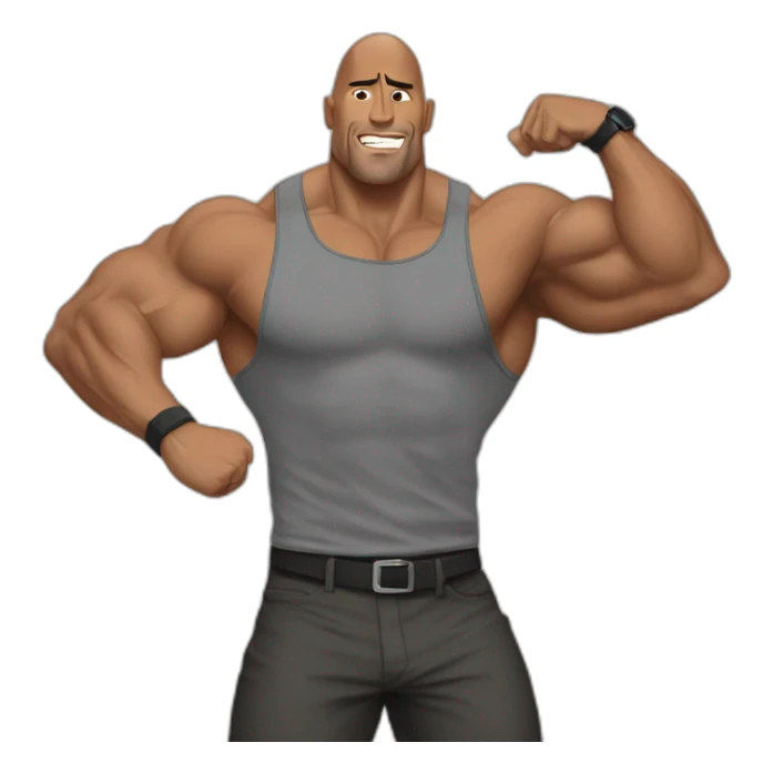 The rock qui montre sont biceps sticker
