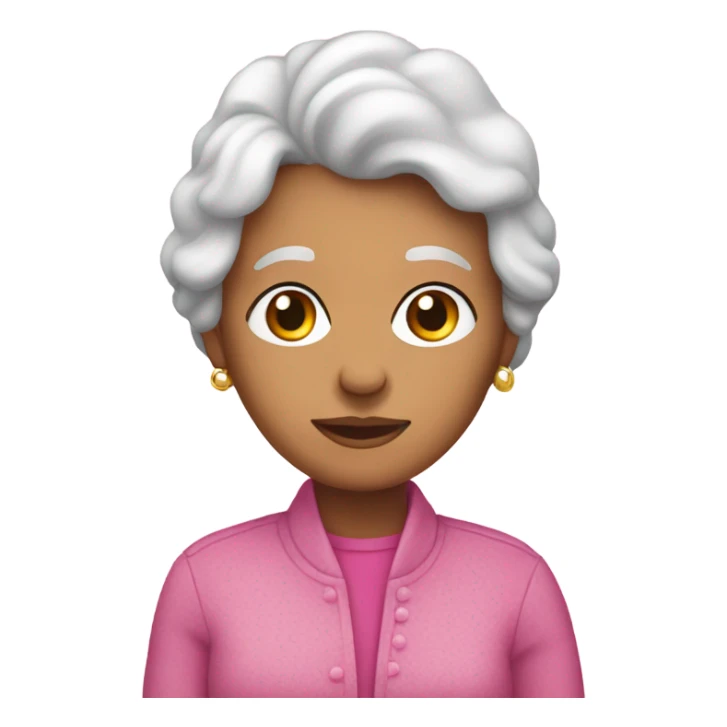 White is Grandma wearing pink named Yaya  sticker