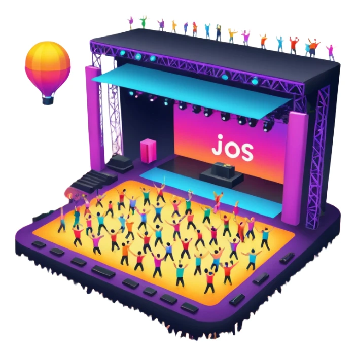 electronic music festival stage from air sticker