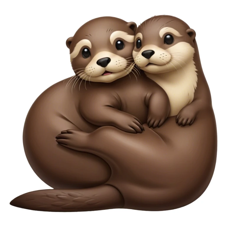 Otter laying on top of huge seal sticker