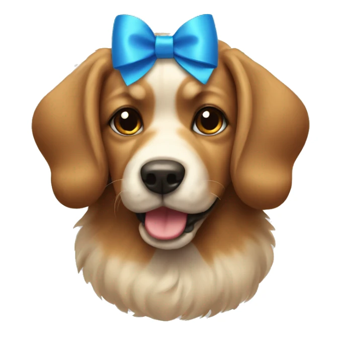 Dog with blue bow sticker