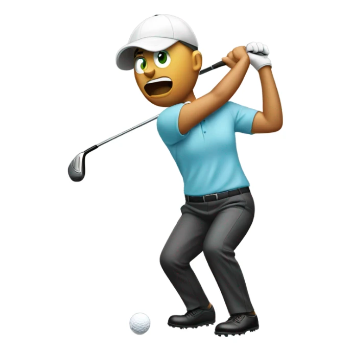 Emoji of a golfer snapping a golf club sticker