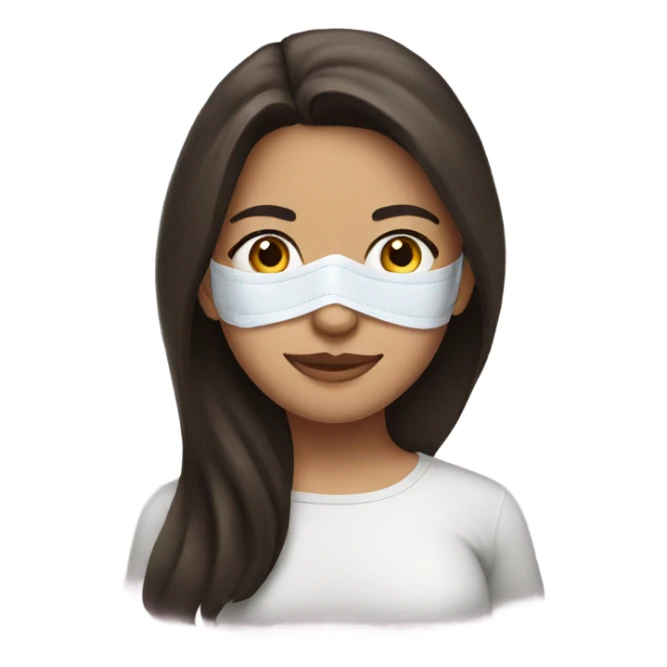 Brunette girl with facial mask sticker