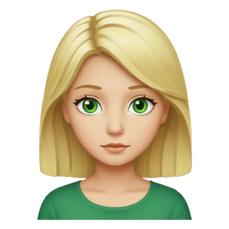 Blonde girl with medium hair and green eyes sticker