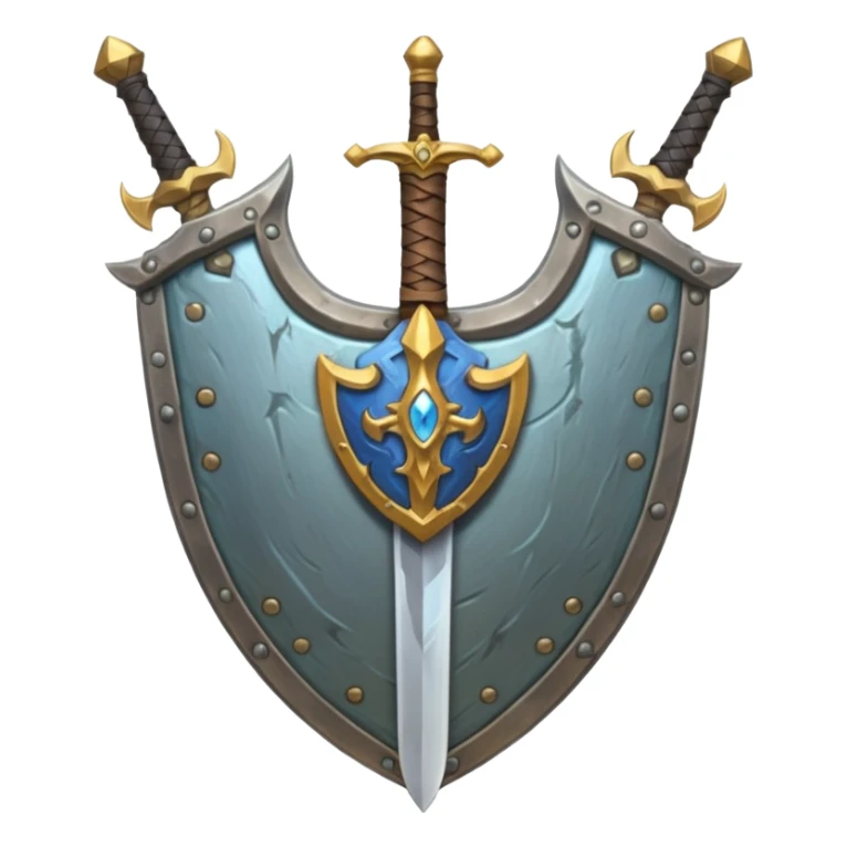sword and shield, world of war craft style sticker