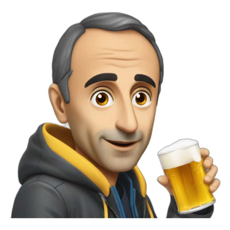 Eric Zemmour en train de boire une biere sticker