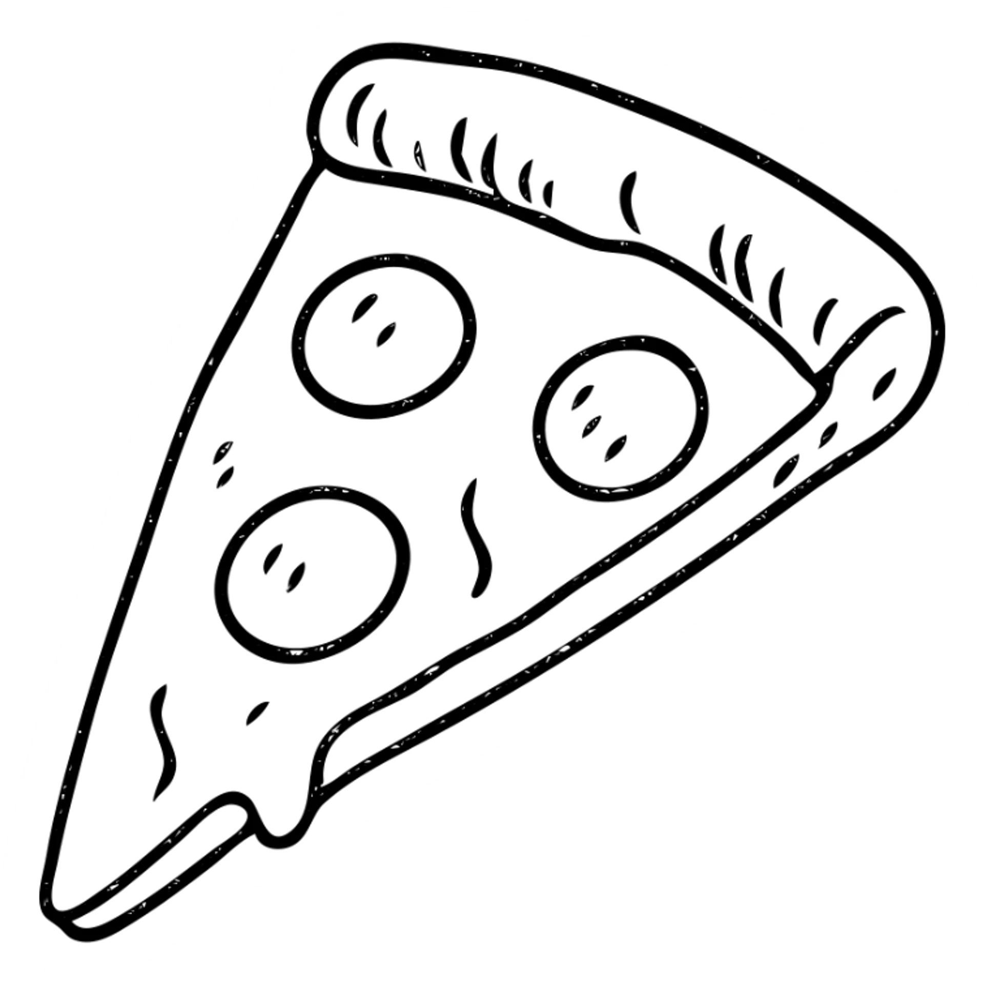 hand drawn outlined slice of pizza icon sticker