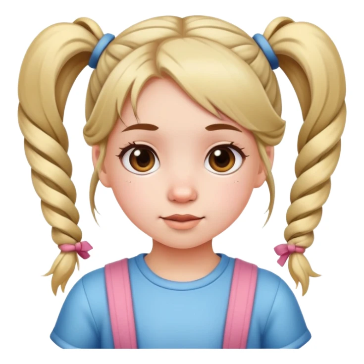 cute young girl with pigtails sticker