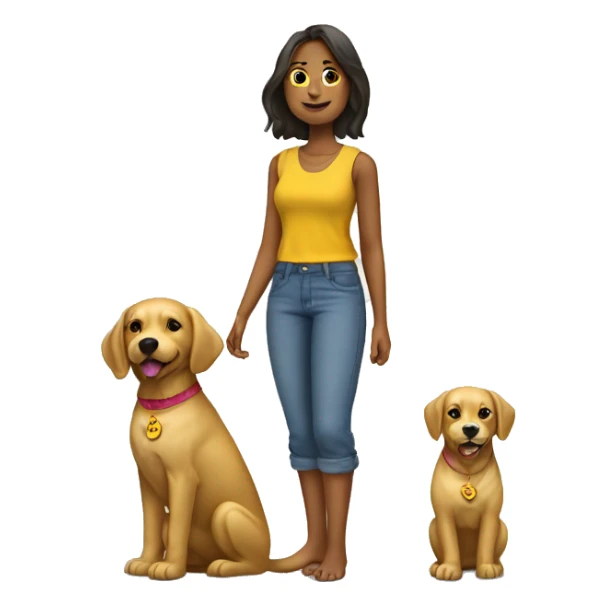 Perro Golden con mujer joven en pantalones sticker