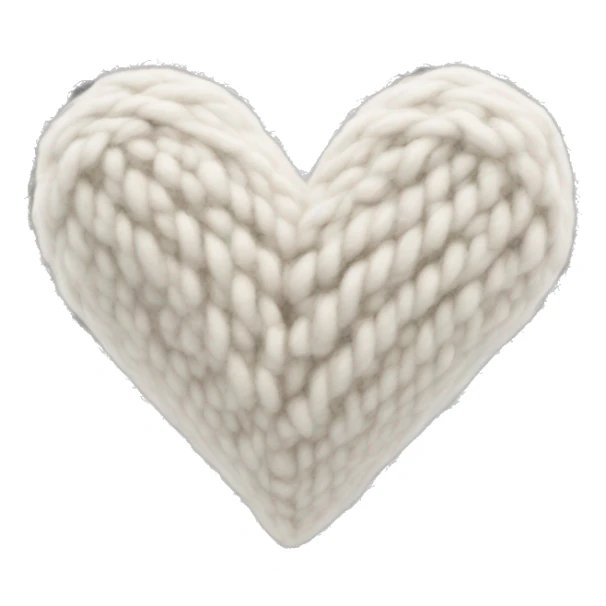 White heart of wool sticker