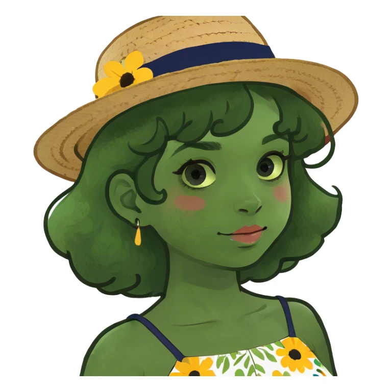 a girl with curly hair sticker
